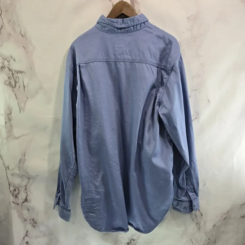 Carhartt Shirt Men Size XL FR Fire Long Sleeve Button Down Blue CAT 2 ATPV 8.7